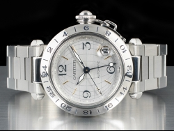 Cartier Pasha C Time Zone GMT Silver/Argento  2377/W31029M7